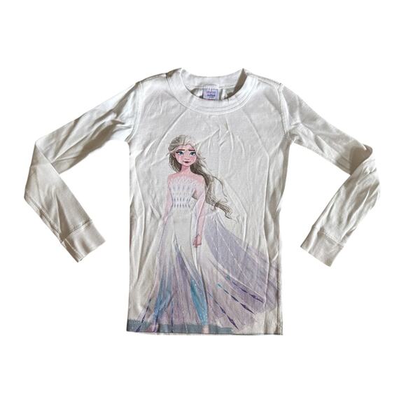 Hanna Andersson x FROZEN II White ELSA Print Long Sleeve Pajama Top 5 - Picture 1 of 7